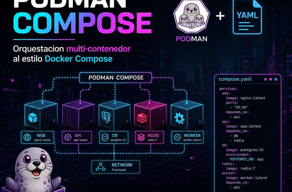 Podman Compose: Orquestación multi-contenedor al estilo Docker Compose